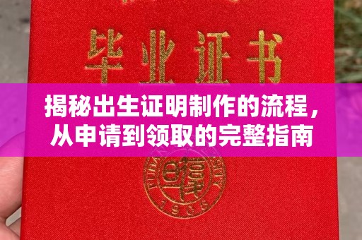 鹿寨揭秘出生证明制作的流程，从申请到领取的完整指南